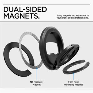 Spigen O-Mag Magnetic Phone Holder with Adjustable Stand, juodos spalvos - Image 11