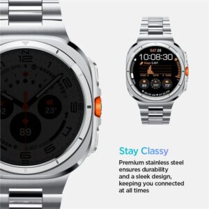 Spigen Modern Fit Band - Bracelet for Samsung Galaxy Watch Ultra 47 mm (Silver) - Image 13