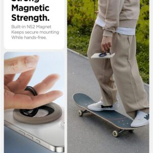 Pilkas magsafe žiedas telefonui su laikikliu pirštui "Spigen Nano Pop Magsafe" - Image 18