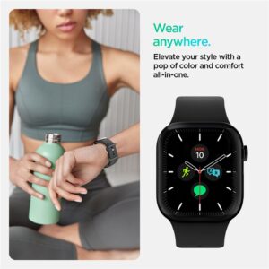 Juoda apyrankė Apple Watch 6 / 7 / 8 / 9 / 10 / SE ( 40/ 41/ 42 mm) laikrodžiui "Spigen Nano Pop" - Image 16