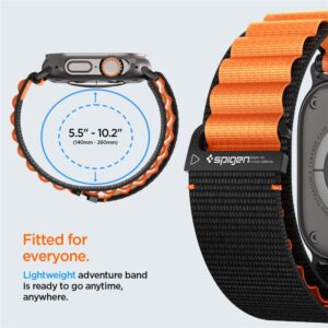 Spigen WBF1 Strap for Apple Watch 44 / 45 / 46 / 49 mm - juodos spalvos ir oranžinės spalvos - Image 15