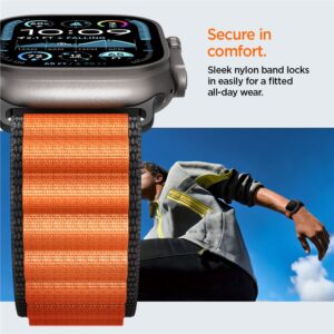 Spigen WBF1 Strap for Apple Watch 44 / 45 / 46 / 49 mm - juodos spalvos ir oranžinės spalvos - Image 16