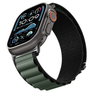 Apyrankė Spigen WBF1 Strap for Apple Watch 44 / 45 / 46 / 49 mm - juodos spalvos and žalios spalvos - Image 11