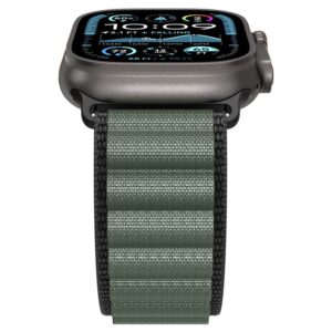 Apyrankė Spigen WBF1 Strap for Apple Watch 44 / 45 / 46 / 49 mm - juodos spalvos and žalios spalvos - Image 12