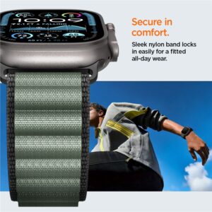 Apyrankė Spigen WBF1 Strap for Apple Watch 44 / 45 / 46 / 49 mm - juodos spalvos and žalios spalvos - Image 15
