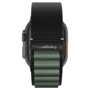 Apyrankė Spigen WBF1 Strap for Apple Watch 44 / 45 / 46 / 49 mm - juodos spalvos and žalios spalvos - Image 18
