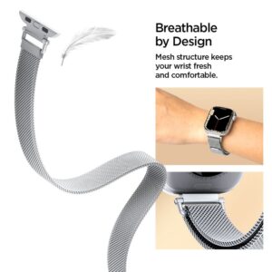 Spigen WBM4 apyrankė Apple Watch 8 / 9 / 10 / 11 / SE (40 / 41 / 42 MM) sidabro spalvos - Image 11