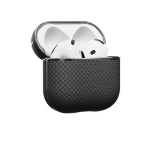 Pitaka Aramid Fiber Magnetic dėklas, juodos spalvos - Apple AirPods 4