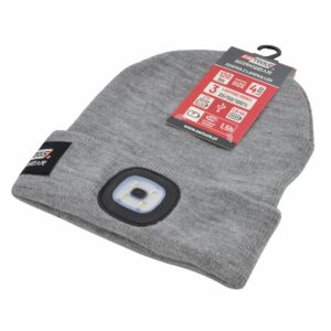 AWTOOLS KEPURĖ SU LED ŽIBINTUVĖLIU 80lm PILKA