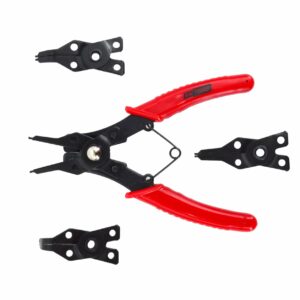 AWTOOLS ŽNYPLĖS SEG. 160mm VIDINĖMS IR IŠORINĖMS 4vnt KEIČIAMI ANTGALIAI BLACK LINE