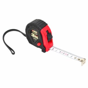 AWTOOLS RULETĖ RITININĖ RAUDONA-JUODA 3m x 16mm ABS TPR 2-STOP
