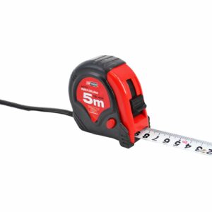 AWTOOLS RULETĖ RITININĖ RAUDONA-JUODA 10m x 25mm ABS TPR 2-STOP