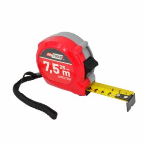 AWTOOLS MATUOKLĖ RITININĖ COMPACT 7,5m x 25mm ABS 2-STOP