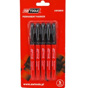 AWTOOLS PLONI JUODI ŽYMĖKLIAI 5vnt.