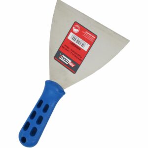 AWTOOLS GLAISTYKLĖ NERŪDIJANČIO PLIENO 100mm PLASTIKINĖ RANKENA 0813MĖLYNA.