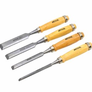 AWTOOLS KALTŲ RINKINYS SU MEDINĖMIS RANKENOMIS 4vnt. 6/12/18/24mm - Image 1