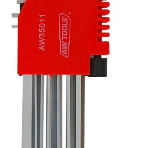 AWTOOLS ŠEŠIAKAMPIAI RAKTAI HEX /1,5-10,0mm/ 9vnt./ ILGI BLACK LINE