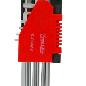 AWTOOLS ŠEŠIAKAMPIAI RAKTAI HEX /1,5-10,0mm/ 9vnt. KULA BLACK LINE