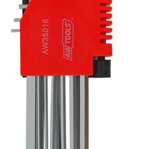 AWTOOLS ŠEŠIAKAMPIAI RAKTAI HEX /1,5-10,0mm/ 9vnt. SU RUTULINE GALVUTE ILGI BLACK LINE