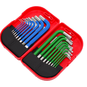 AWTOOLS ŠEŠIAKAMPIŲ/TORX RAKTŲ RINKINYS / 1,5-10,0mm/ 18vnt. SPALVOTI