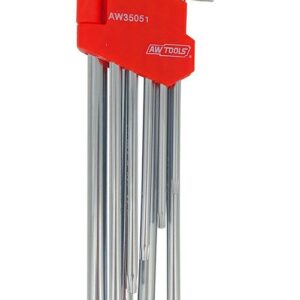 AWTOOLS RAKTAI IMBUSINIAI TORX/T10-T50/ 9vnt./ LABAI ILGI BLACK LINE