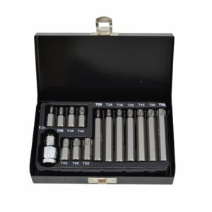 AWTOOLS TORX antgalių rinkinys 15 vnt. BLACK LINE