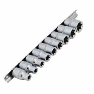AWTOOLS TORX galvučių rinkinys 1/2" E10-E24 9 vnt.