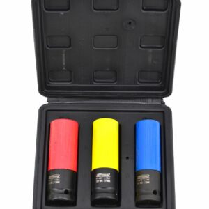 AWTOOLS ALIUMININIŲ RATLANKIŲ GALVUČIŲ RINKINYS 3vnt. 17-19-21mm BLACK LINE