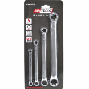 AWTOOLS TORX žiedinis raktas E6-E24 4 vnt. BLACK LINE