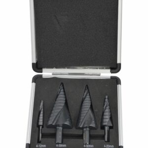 AWTOOLS LAIPTINIS SPIRALINIS GRAŽTAS, RINKINYS 4 vnt. / 4-12 4-20 4-32 4-39 mm / AICrN / JUODAS / PLASTIKINIS DĖKLAS