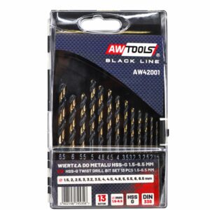 AWTOOLS METALO GRAŽTAS HSS M2 RINKINYS 13vnt. /1.5 - 6.5mm/ PREMIUM