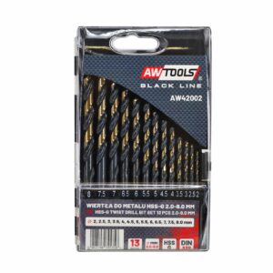 AWTOOLS METALO GRĄŽTŲ RINKINYS HSS M2 13 vnt./2-8 mm/ PREMIUM