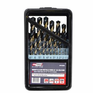 AWTOOLS WIERTŁO METAL HSS M2 KPL. 25szt./1,0-13,0mm/ PREMIUM
