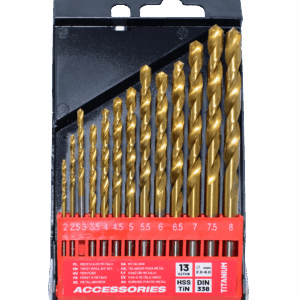 AWTOOLS METALO GRĄŽTŲ RINKINYS TITANINIS 13vnt./2-8,0mm/