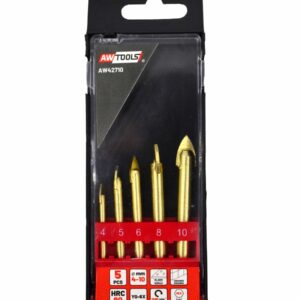 AWTOOLS STIKLO IR KERAMIKOS GRĄŽTŲ RINKINYS 4-10mm 5vnt.
