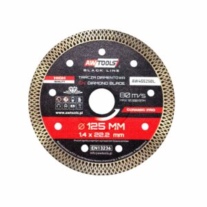 AWTOOLS DEIMANTINIS DISKAS 125x22,2 mm / PILNAS CERAMIC PRO BLACK