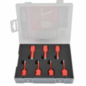 AWTOOLS DEIMANTINIŲ GRĄŽTŲ RINKINYS KERAMIKAI 7 vnt. /LAGAMINAS /SAUSAM GRĘŽIMUI