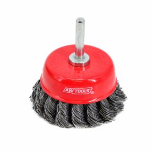 AWTOOLS KUPOLINIS VIELINIS ŠEPETYS SU KOTELIU 75mm SUSUKTA VIELA