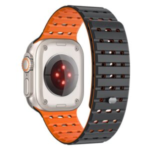 Mobile Origin Magnetic apyrankė, juodos spalvos/oranžinės spalvos - Apple Watch 49mm/46mm/45mm/44mm - Image 2