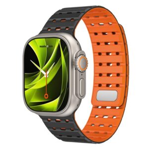 Mobile Origin Magnetic apyrankė, juodos spalvos/oranžinės spalvos - Apple Watch 49mm/46mm/45mm/44mm - Image 11