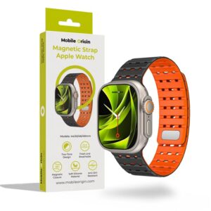 Mobile Origin Magnetic apyrankė, juodos spalvos/oranžinės spalvos - Apple Watch 49mm/46mm/45mm/44mm