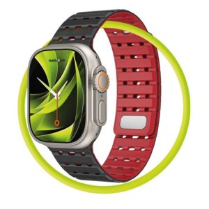 Mobile Origin Magnetic apyrankė, juodos spalvos/red - Apple Watch 49mm/46mm/45mm/44mm - Image 4