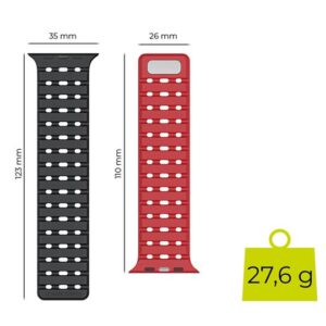 Mobile Origin Magnetic apyrankė, juodos spalvos/red - Apple Watch 49mm/46mm/45mm/44mm - Image 7