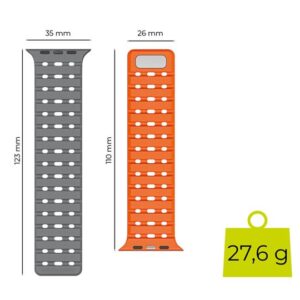 Mobile Origin Magnetic Strap, pilkos ir oranžinės spalvos - Apple Watch 49mm/46mm/45mm/44mm - Image 5