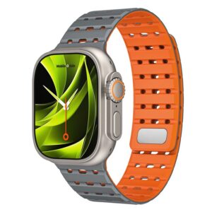 Mobile Origin Magnetic Strap, pilkos ir oranžinės spalvos - Apple Watch 49mm/46mm/45mm/44mm - Image 7