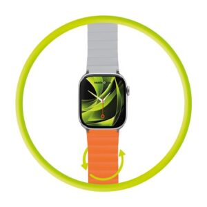 Mobile Origin magnetinė apyrankė laikrodžiui II, oranžinės spalvos/pilkos spalvos - Apple Watch 49mm/46mm/45mm/44mm - Image 5