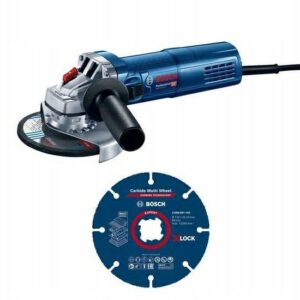 BOSCH KAMPINIS ŠLIFUOKLIS 125mm/ 900W GWS 9-125 S SU APSUKŲ REGULIAVIMU + PJOVIMO DISKAS CARBIDE ...