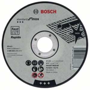 BOSCH PJOVIMO DISKAS METALUI 125mm x 1,0mm x 22mm STANDARD FOR INOX