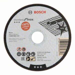 BOSCH PJOVIMO DISKAS METALUI 125mm x 1,6mm x 22mm STANDARD FOR INOX