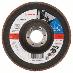 BOSCH LAMELEINIS ŠLIFAVIMO DISKAS 125mm X571 P120 BEST FOR METAL IŠGAUBTAS